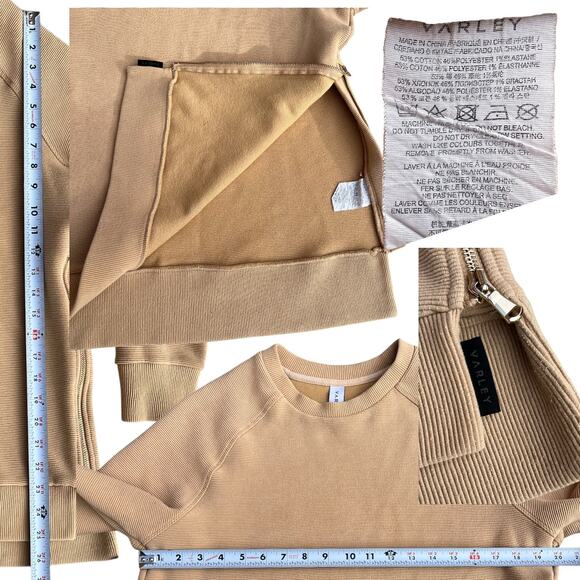 Varley Manning Ribbed Crew Side-Zip Pullover Tunic Sweatshirt Sz S - Picture 4 of 6